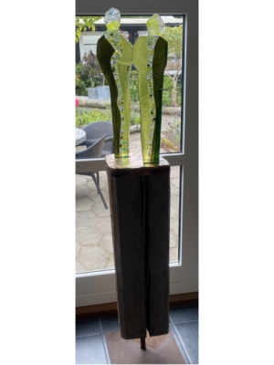 TSTMGB2.  Træ, glas "Hvor Kærligheden bor - Her det Unikke gror"